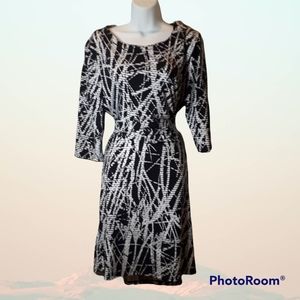 Renuar Dress Size XL Black & White